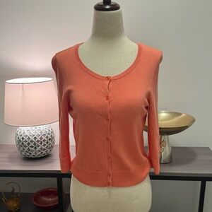 Lilly Pulitzer Cropped Button Front Cardigan – Coral – Size Small